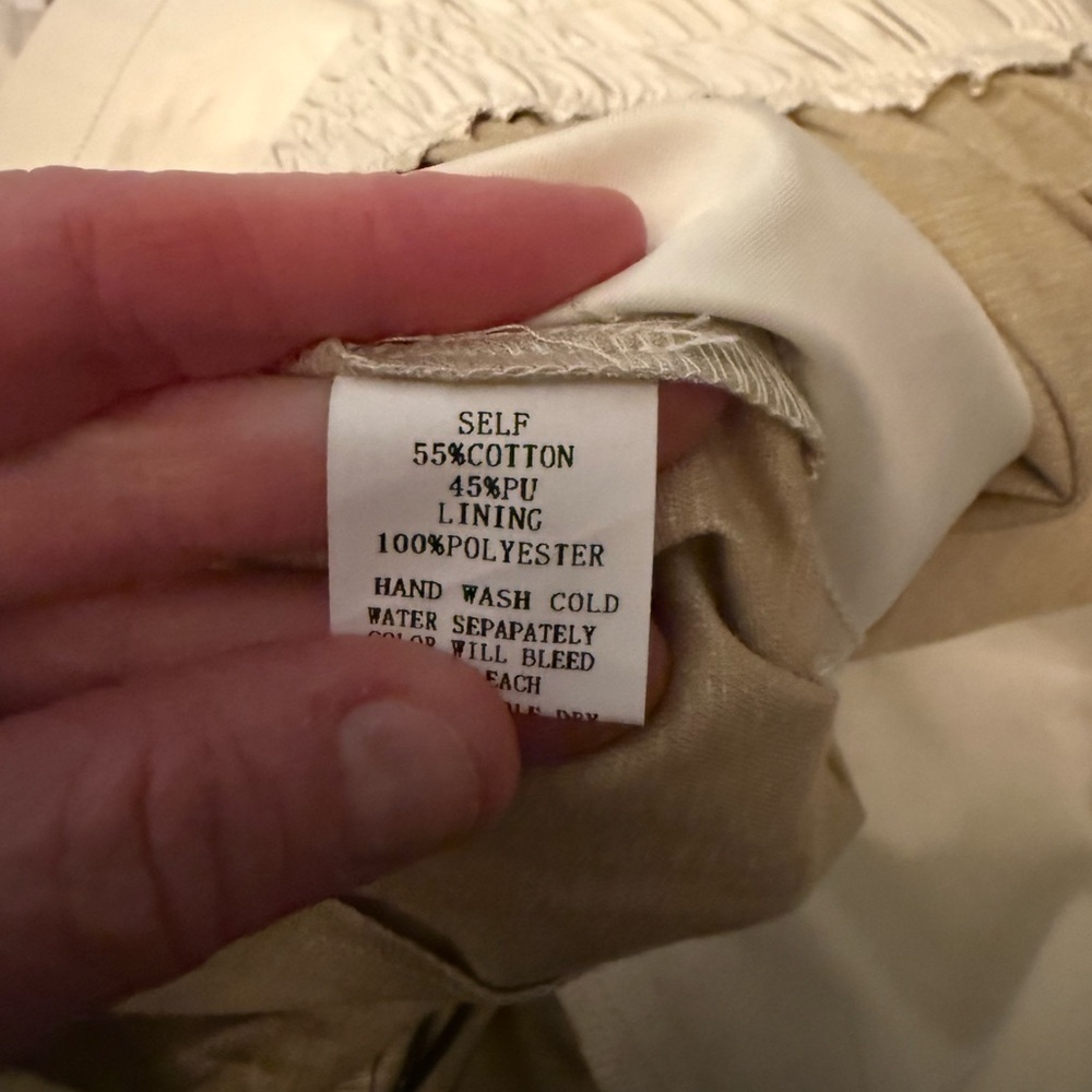NWT Pinch Faux Leather Shorts- Cream - Picture 7 of 7